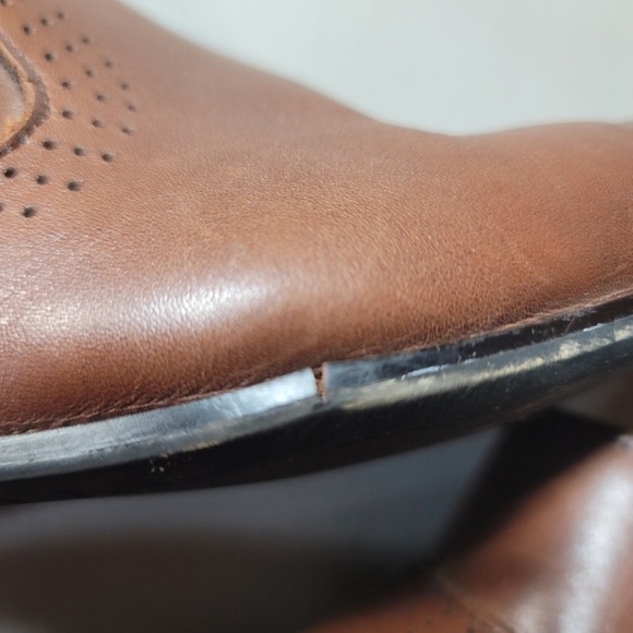 ECCO Mens Brown Leather Slip On Loafers Shoes Size 43 Comfort